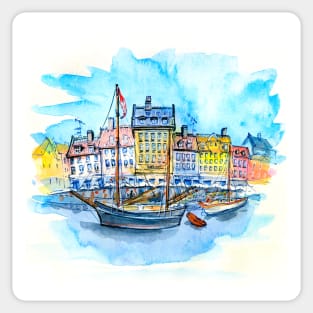 Nyhavn, Copenhagen, Denmark. Sticker